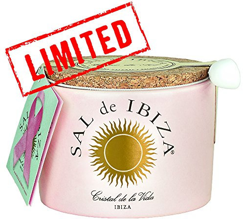 SAL de IBIZA - Fleur de Sel mit Rosenblättern - Keramiktopf mit Löffel (1 x 150 gr)
