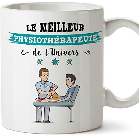 MUGFFINS (Taza en francés) Fisioterapeuta Tazas Originales de café y Desayuno para obreros Profesionales. Esta Copa Pertenece al Mejor fisioterapeuta del Universo. Cerámica 350 ml