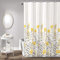 Lush Decor Aprile Duschvorhang mit Blumenmuster, 183 x 183 cm (B x L), Gelb und Grau, hübscher gelber Duschvorhang für Badezimmer, Landhaus- und Bauernhaus-Badezimmer-Dekor
