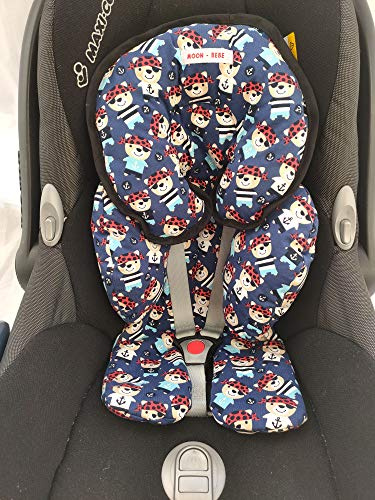 moon-bebe Bezug Universal-Reduzierer, antiallergisch, für Autositz pebble und Kinderwagen (Blau)