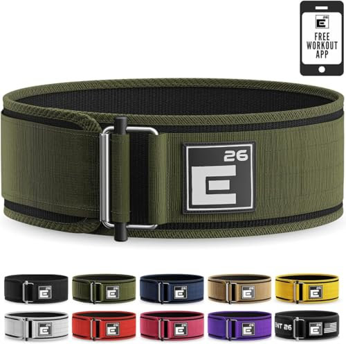 Selbstsichernder Gewichthebergürtel | Premium Gewichthebergürtel für seriöse funktionelle Fitness, Gewichtheben und olympische Gewichthebersportler | Gewichthebergürtel für Damen und Herren (XL, grün)