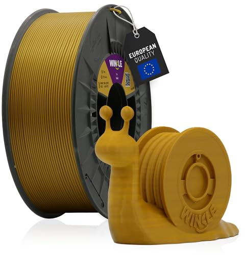 WINKLE PLA HD Filament 1.75mm Gold, 1kg Spule, 3D Drucker Filament | Kompatibel mit FDM Druckern, 3D-Druckmaterialien, Maßgenauigkeit +/- 0.03mm, Bioabbaubar Leicht zu Bedrucken