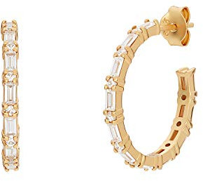 NOELANI Creolen 925 Sterling Silber Damen Ohrschmuck, Gold, Kommt in Schmuck Geschenk Box