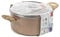 Cocotte anti-adhésive en céramique pour induction avec couvercle en verre (marbre or rose, 24 cm)
