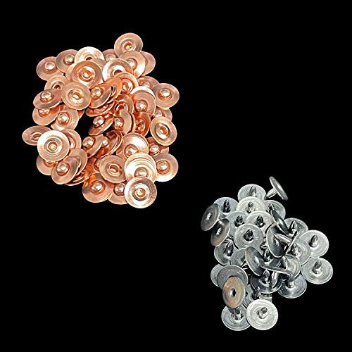 Trimming Shop Denim-Nieten, Jeans, dekorative Messinghut-Nieten, Ersatz-Reparatur für Mode-Accessoires, Kleidung, Lederwaren-Dekorationen, 7 mm, Kupfer, 50 Stück