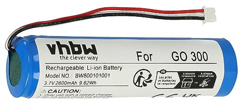 vhbw Akku kompatibel mit Tomtom Go 600, 510, 710, 700, Classic, 910, 300, 500, 400 GPS Navigation Navi (2600 mAh, 3,7 V, Li-Ion)