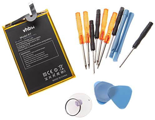 vhbw Batterie Compatible avec Oukitel K10000 Max, K7 Smartphone (10000mAh, 3,8V, Li-ION) + Outils