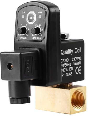 Valvola di scarico separata Aramox, valvola di scarico unidirezionale temporizzata elettronica automatica G1 / 2 DN15 per la gestione della condensa del compressore d'aria(AC230V)