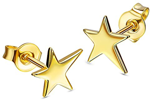 Damen Gold-Ohrstecker Stern Fünfstern-Gelbgold Ohrschmuck für Damen