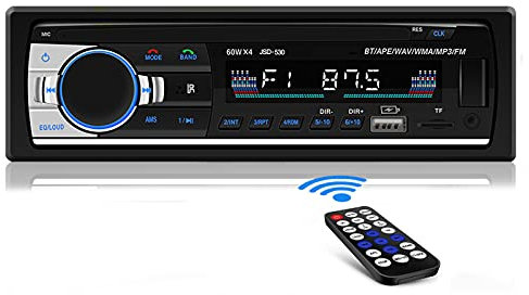 Andven Radio Coche Bluetooth, Manos Libres Radio Estéreo de Coche 1 DIN, 4X60W Autoradio Apoyo FM/Doble USB/TF/Función AUX