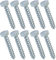 AERZETIX - C44583 - Lot de 10 - Tirefond/vis à bois M8x50mm - à tête hexagonale 6 pans - DIN571 - en acier-zingué - assemblage fixation charpente ossature contreplaqués agglomérés