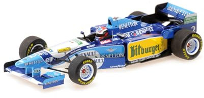 Minichamps 417950802 1:43 Benetton Renault B195-Johnny Herbert-Winner British GP 1995 Collectible Miniaturauto, Mehrfarbig