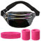 80er Kostüm Outfit Set Gürteltasche Damen Schwarz Bauchtasche Verstellbarer Schultertasche mit Schweißband und Stirnband für 80er 90er Kostüm Party Fasching Karneval Halloween usw.