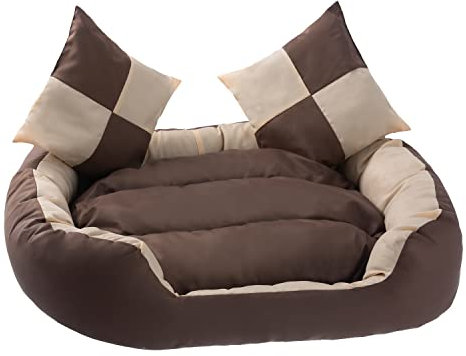 PETSTUFF Hundebett Wendefunktion wasserabweisend abwaschbar, Farb- und Größenwahl, Creme/braun, L