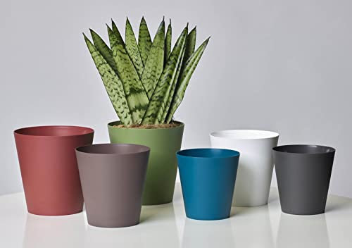Euro3plast Clivo Greener Blumentopf 3 Größen und 6 Farben zur Wahl (18 cm, Petrol-Blau)
