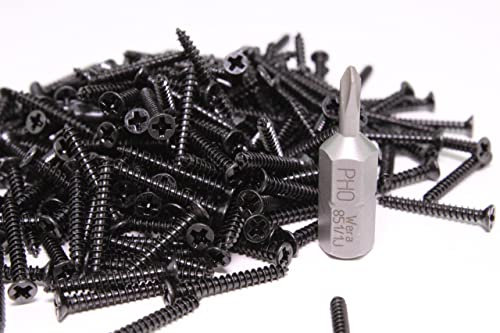 bahnwaren 0004 Gleisschrauben Holzschrauben Kreuz 200 St. 2,0x16mm + WERA Bit H0 M-Gleis