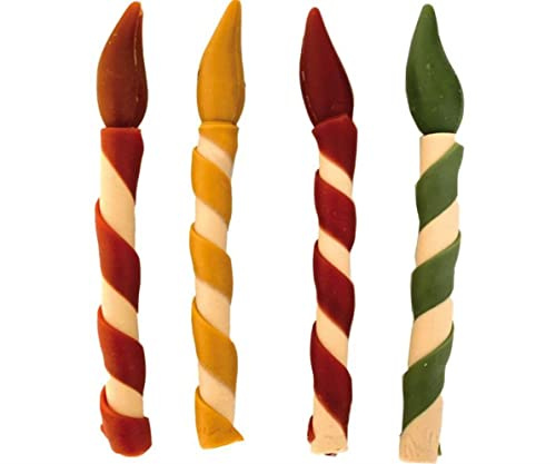 Croci Pet's Party Candles Ergänzungssnack für Hunde, Geburtstagskerzen, vollständig essbar, ohne Zuckerzusatz, 4 Stück / 28 g