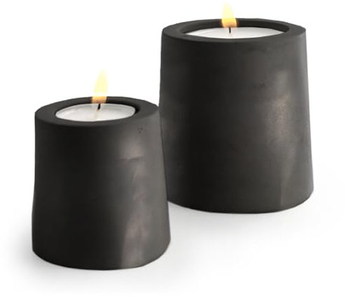 BETOLZ® Gemma Design Teelichthalter aus Beton Indoor & Outdoor/Teelicht Halterung als Alternative zu Teelicht Gläser/Teelichter Halter im 2er Set