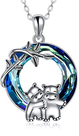 Collier pingouin, cochon d'Inde, flamant rose, panda rouge, hippopotame, chat, canard, koala, ours, panda, axolotl, cardinal rouge, Argent sterling, Non connu