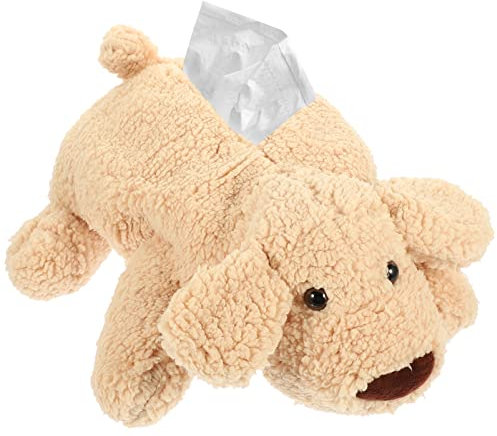 Taschentuchbox Plüsch Hund Tissue Box Taschentuchspender Kosmetiktücherbox Tücherbox Papierhalter Taschentücher Box Serviettenhalter für Zuhause Büro Bad Auto Wohnzimmer Schlafzimmer