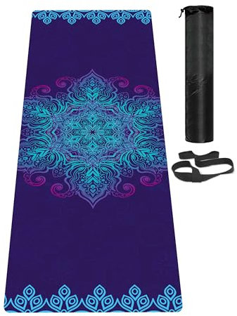 LaiEr Yogamatte, rutschfeste, umweltfreundliche Trainingsmatte mit Tragegurt, dicke Übungs- und Trainingsmatte für Yoga, Pilates und Fitness (183 cm x 61 cm x 6 mm)