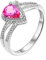 AMDXD Verlobungsring Weißgold 18K Au750 Frauen, 0.81ct Saphir Diamantring Rosa, Klassiker Weiß Gold Au750 mit Diamant Echtschmuck, Gr.48 (15.3)