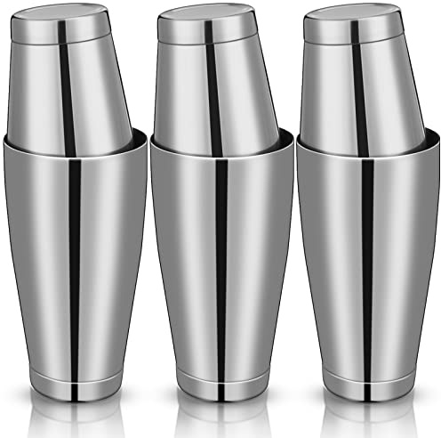 Sabary 6 Pcs Shakers Bartending Boston Cocktail Shaker, Silver