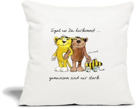Janosch Bär Tigerente Tiger Gemeinsam Stark Kissenbezug 45x45 cm