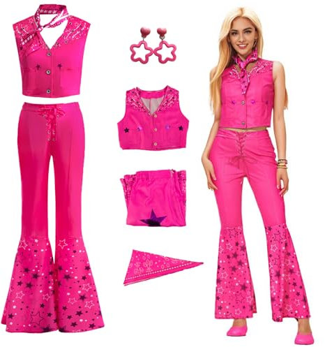 Marypaty Vestiti Donna Costume, Cosplay Costume, Abito per ragazze Rosa Senza maniche Abito a quadrett Carnevale Costume. (Donna, 2XL)