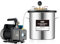 Orion Motor Tech Vakuumpumpe Vakuumkammer mit Pumpe Vakuumkammer Entgasung Harz 3.5CFM mit 19L Edelstahl Vacuum Chamber 100L/min mit Deckel aus gehärtetem Glas 1/4HP 5Pa HVAC-Vakuumgeräte