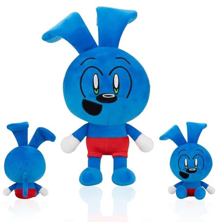 YISKY hase Plüschtier, 25cm Rabbit Monkey Plushies Toy, Osterhase Plüsch Kuscheltie, Haustier Hase Plush Doll, Blue Riggy Plush, Riggy Plushies für Kinder Mädchen Jungen für Geschenk