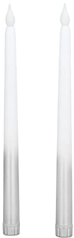 2 Stück Flammenlose Stabkerzen, Flackernde LED-Kerze, 11,0 Zoll Flammenlose Kerze, LED-Stabkerzen mit Realistischer 3D-Flamme für Party, Kirche, Kamin, Weihnachtsdekoration