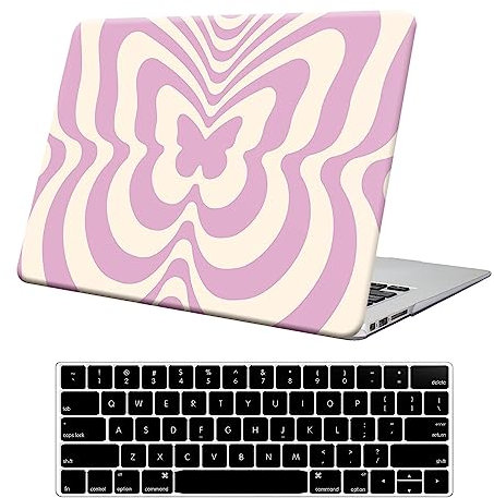 AUSMIX Hülle Kompatibel mit MacBook Air 13.6 Zoll M3 M2 A3113 A2681 Touch ID, for MacBook Air 13 Zoll Hülle 2022 2024 Freisetzung, Plastik Hart Schalenhülle & Tastaturabdeckung, Schmetterling