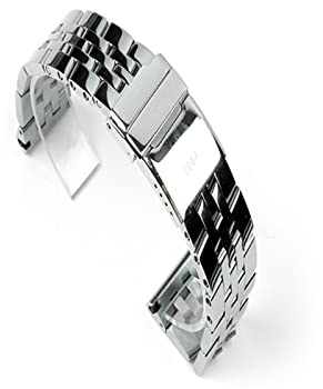 WEBOL 20 mm 22 mm 24 mm hochwertiges Uhrenarmband aus massivem Edelstahl, passend für Breitling-Uhrenarmbandbänder Avenger NAVITIMER SUPEROCEAN Band (Bandfarbe: Silberarmband, Größe: 22 mm)