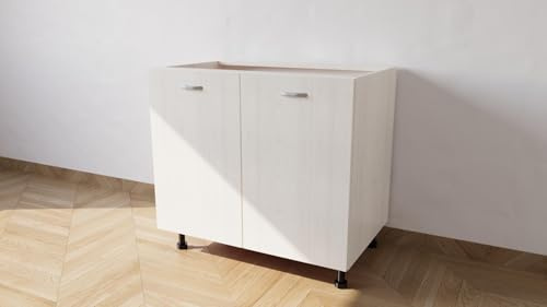 Calandrelli Bajo Fregadero L 90 P 55,5 H 72 cm 2 Puertas Alerce Blanco