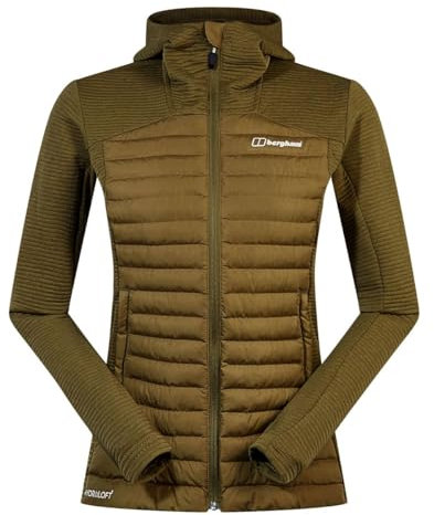 Berghaus Women's Nula Hybrid Synthetic Insulated Jacket | Durable Design | Water Resistant | Puffer Jacket, Oak Moss, 16