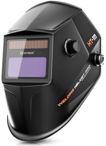 HITBOX Welding surface Automatic shading Solar-powered rechargeable Battery-powered Shading level 4/5-9/9-13 Clear field of vision Welding helmet Semi-automatic welding Arc welding For tig welding, et