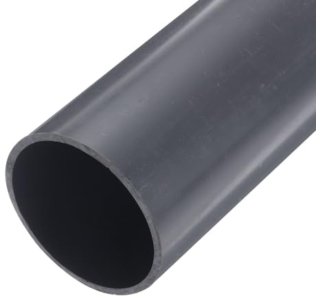 sourcing map 3 in PVC Rigid Tube 69.4mm ID 76mm OD 9 Length Light Grey | Round Pipe Tubing,Hardware Tubing,High Impact,for Water Pipe,Crafts,Cable Sleeve