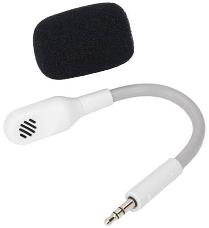 Remplacement du Micro, Microphone Professionnel à Perche de Jeu Détachable de 3,5 mm, Microphone Antibruit (Blanc)