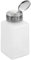 sourcing map Solvent Alcohol Dispenser 200ml(6.8oz) Nail Polish Remover Push Down Liquid Dispenser Pump Bottle with Stainless Steel Press Head for Acetone Solution, White