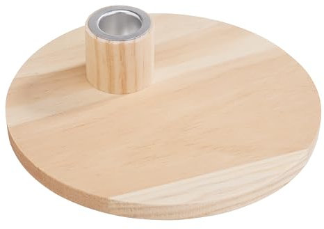 VBS Kerzenhalter mit Dekoplatte, Rohholz, Ø 16 cm