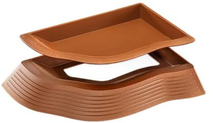 BBTISG Plato de Agua de Tortuga, Piscina de Reptiles Cuencos de Agua Reutilizables para Piscina de Reptiles Accesorios para Tomar el Baño (marrón, L)