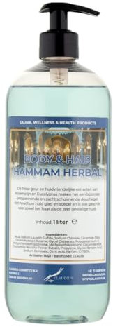 Body & Hair Hammam Herbal 1 Liter - transparent - mit Gratis Pumpe - 2 in 1 für Körper und Haar