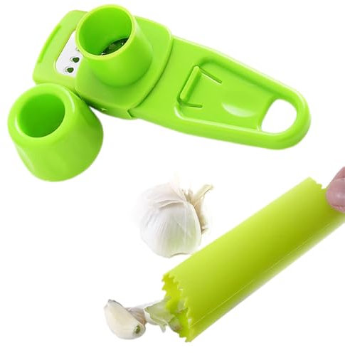 Knoblauchschäler und Knoblauchreibe wie Knoblauchpresse - Den Knoblauch in Sekundenschnelle schälen und reiben, mühelos schälen und unberührt reiben