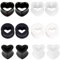 LOCCY Herzform Ohr Tunnels, 4-20mm Silikon Flesh Tunnel Acryl Ohr Tunnel Plug Schwarz Weiß Ohr Expander Double Flared Flexible Tunnels Piercing für Herren Damen (6 Paar, 10mm)