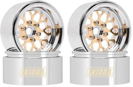 INJORA -9,65mm Offset 1,9 ModuWheel Beadlock-Felgen aus Messing & Aluminium für 1/10 RC Crawler Upgrade (1904SR)