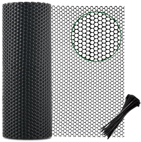 ZYYRSS Plastic Wire Mesh 0.4m x 6m Fence Roll with 30Pcs Zip Ties - Ideal for Poultry, Dogs, Rabbit Barrier & Gardening, Durable Chicken Mesh, Versatile Rigid Fencing & Netting