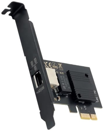 PAGJHRFJG 2500Mbps PCI-E to RJ45 Network Card I226 Chip Gigabit Ethernet 100/1000/2500Mbps RJ45 LAN PCIe Adapter Black for Laptop PC