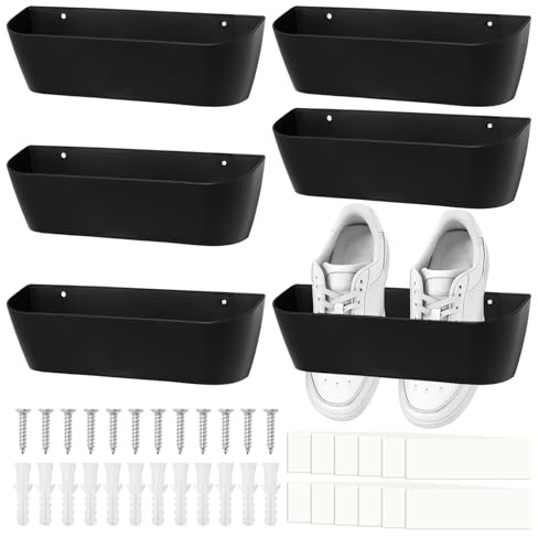 Rebanky 6 Stück Schuhhalter Wand Wohnmobil, Schuhhalterung Camper mit Ohne Bohren Selbstklebend Oder Bohren, Schuhregal zur Wandmontage für Camping, Badezimmer