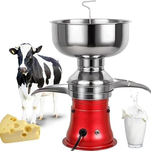 MJMLUCK Separatore centrifugo Elettrico per Panna da Latte, consistenza Regolabile da 5 l/1,32 galloni, per preparare Panna, Burro e frullati, separatore da 10500 Giri/min, separatore per Latte di